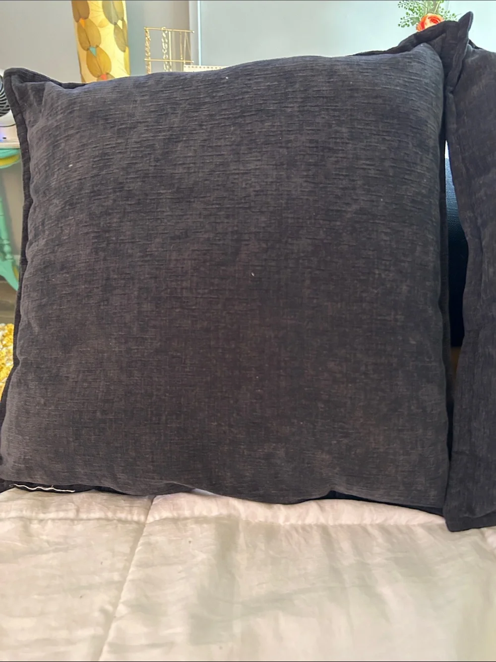 Set of 2 navy blue throw pillows